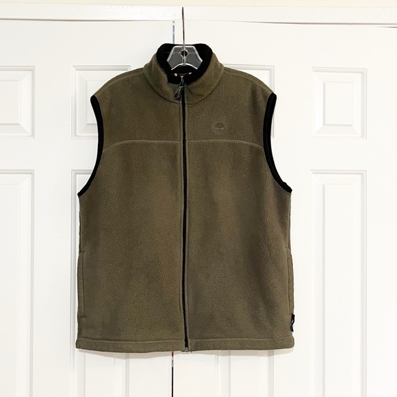 Timberland Army Green Full Zip Polartec Fleece Vest with Pockets. Men's Medium - Picture 6 of 15